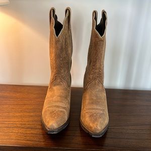 Hand tooled leather cowboy boots